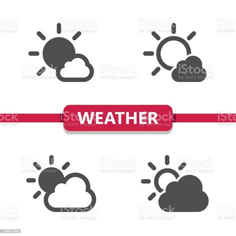 Weather Icons Cloud Cloudy Sun Day Stock Illustration Download Image