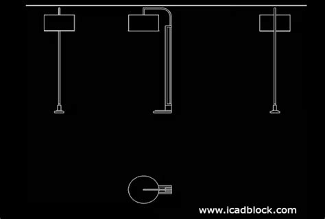 lámpara de pie Modelo 2d Bloque AutoCAD iCADBLOCK