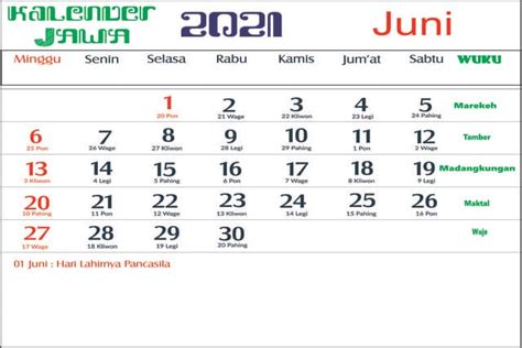 Kalender Jawa 2021 Januari Sampai Desember Kalender Islam Hijriyah Tahun 2021 M