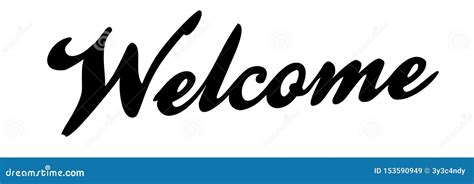 Fancy Black Welcome Handwriting Text Vector Illustration Stock Image