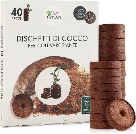 OwnGrown Compresse Terriccio Di Cocco Con Sostanze Nutritive 40 Pezzi