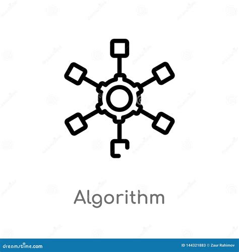 Outline Algorithm Vector Icon Isolated Black Simple Line Element