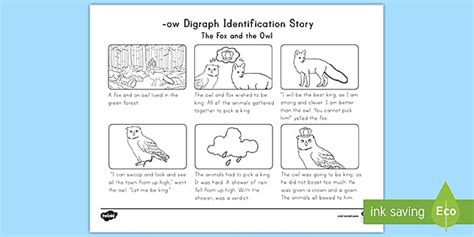 Ow Digraph Identification Story Teacher Made Twinkl