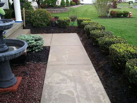 Stamped Overlay Walkway Concrete Look Front Yard Stamped Concrete