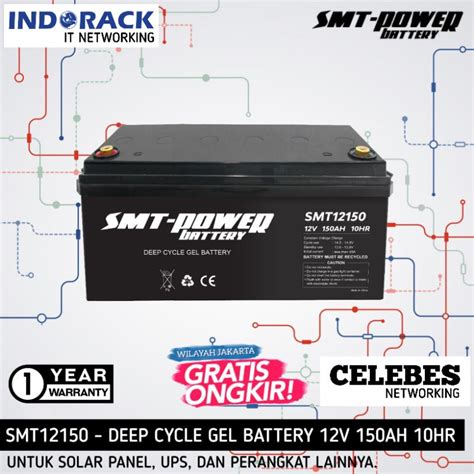 Jual SMT12150 Battery 12V 150AH 10HR Baterai UPS Solar Panel Aki Deep