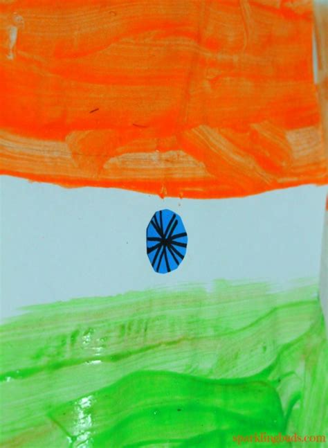 Indian Republic day crafts for kids - Flag painting - sparklingbuds