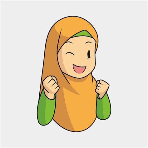 Premium Vector Beautiful Muslim Women In Hijab Feel Happy Because