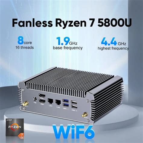 Fanless AMD Mini PC FU02 Ryzen 7 5800U 4800U Gaming Mini Computer ...