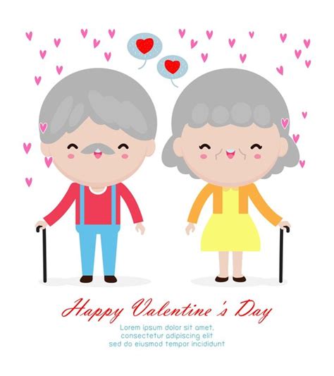 Premium Vector | Happy valentine's day concept grandparents are ...