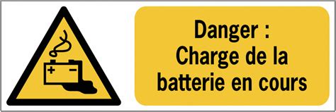 Panneaux Iso 7010 Horizontaux Danger Charge De La Batterie En Cours