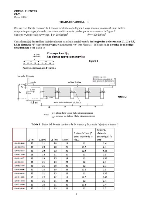 T Parcial Enunciado Pdf Curso Puentes Ci Ciclo