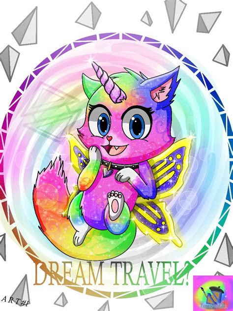 Felicity Rainbow Butterfly Unicorn Kitty Art By Funnynerygd On