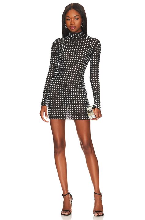 Nbd Zenni Mini Dress In Black Silver Revolve