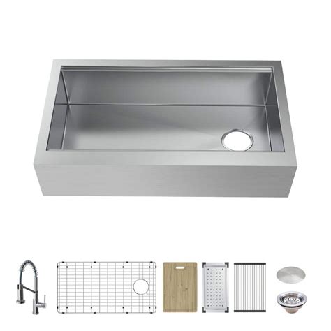 Glacier Bay Zero Radius Farmhouse Apron Front G Stainless Steel In