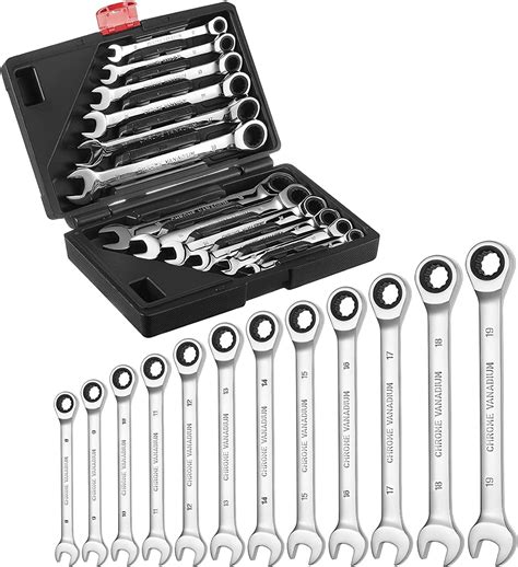 12 Pcs Jeu de Clé Mixte à Cliquet OUTILS Nozzler