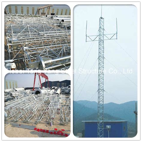 Feet Hot Dip Galvanized Solid Steel Bar Tubular Guyed Communication