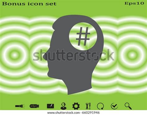 head hash tag icon vector illustration stock vector royalty