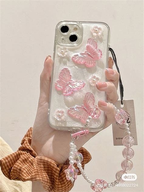 Fycyko Compatible For Iphone 1413 Butterfly Floral Clear With Design Aesthetic Women Teen Girls