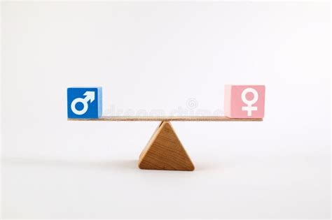 Gender Equality Concept Male And Female Symbol On The Scales With Balance Stock Image Image