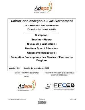 Remplissable En Ligne CdC MSEd Escrime Fleuret 2 0 Version Complte