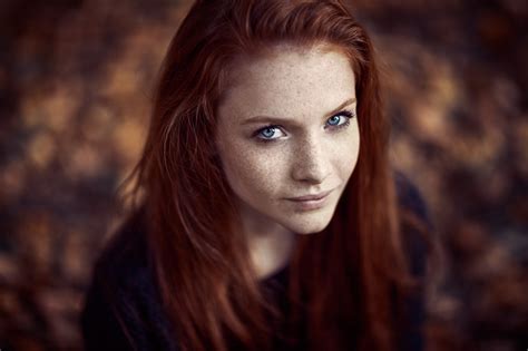 Wallpaper Face Women Redhead Model Depth Of Field Long Hair