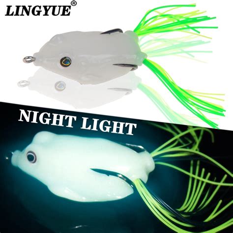 Night Light Soft Tube Bait Japan Plastic Fishing Lures Frog Lure Treble