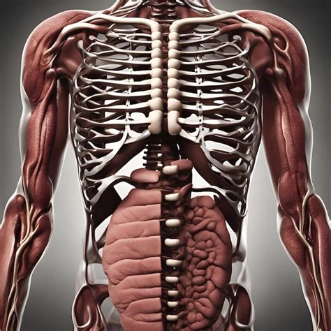 Anatomie Du Corps Humain Avec Des Organes Illustration 3d Concept