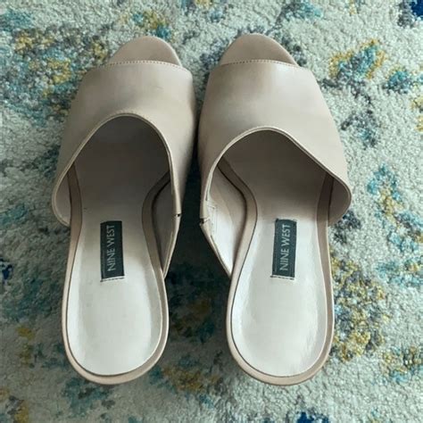 Nine West Shoes Nine West Nude And Wood Wedge Heel Poshmark