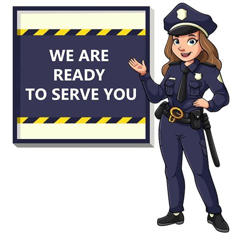 Premium Vector Cartoon Police Woman In Uniform