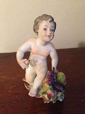 Beautiful Handpainted Antique Nude Cherub Figurine From Italy