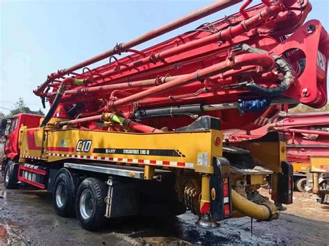 Used Sany 53m Truck Mounted Concrete Pump Concrete Pump With Boom 50m