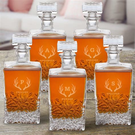 Personalized Kinsale Rectangular Oz Whiskey Decanter Set Of