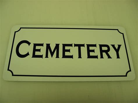 Cemetery Metal Sign Etsy