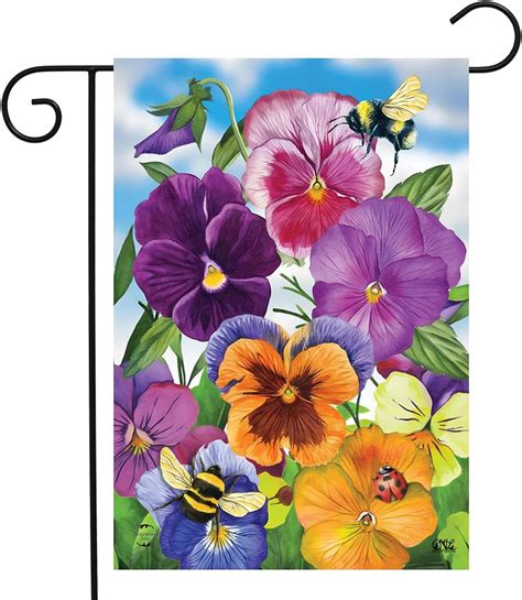 Evergreen Flag Pansy And Butterfly Spring Garden Flags 12x18