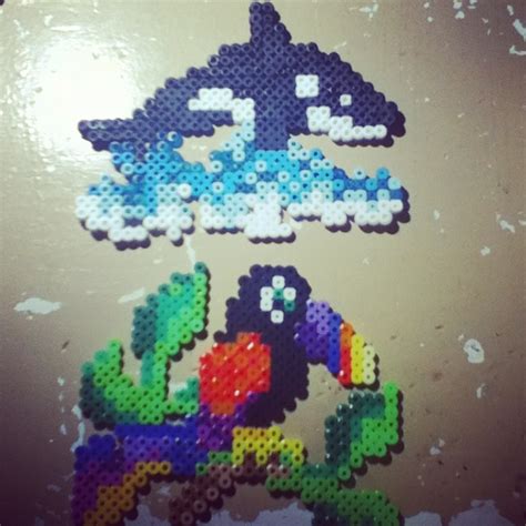 Beautiful Orca Whale And Colourful Toucan Perler Bead Patterns Pony