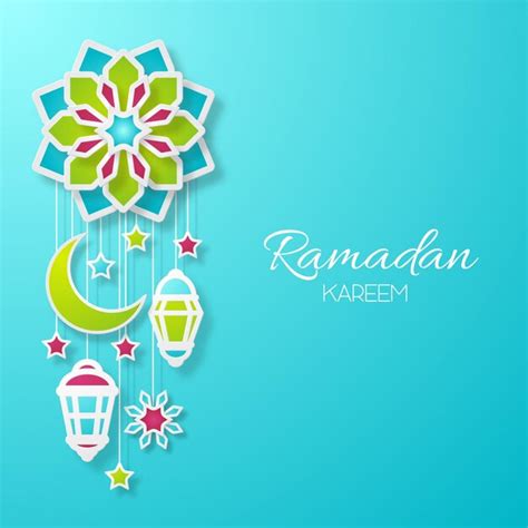 Premium Vector Ramadan Kareem Islamic Background Papercut Style