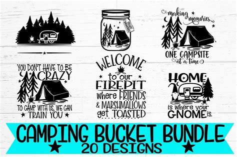 Camping Bucket Camping Bucket Svg Camping Bucket Bundle Led Etsy