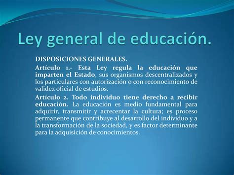 Ley General De Educación Ppt