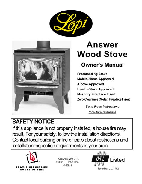 Lopi Endeavor Wood Stove Manual