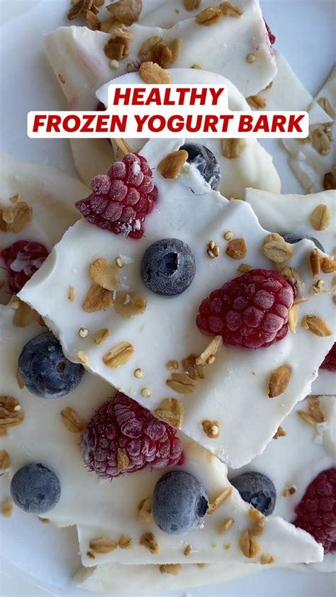 Healthy Frozen Yogurt Bark With Berries And Granola Healthy Frozen