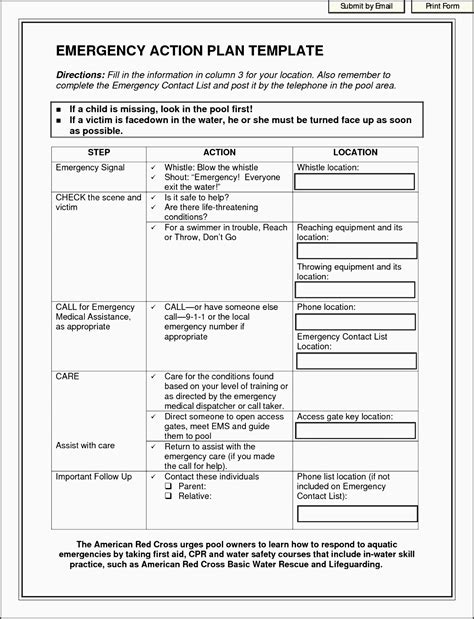 Printable Emergency Action Plan Template