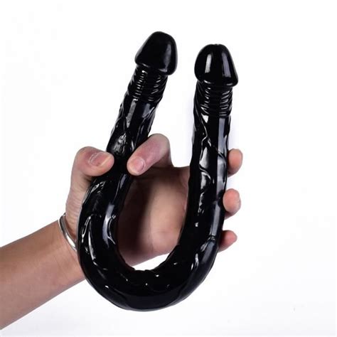 Plug anal ultra long en forme de pénis à double tête flexible pour