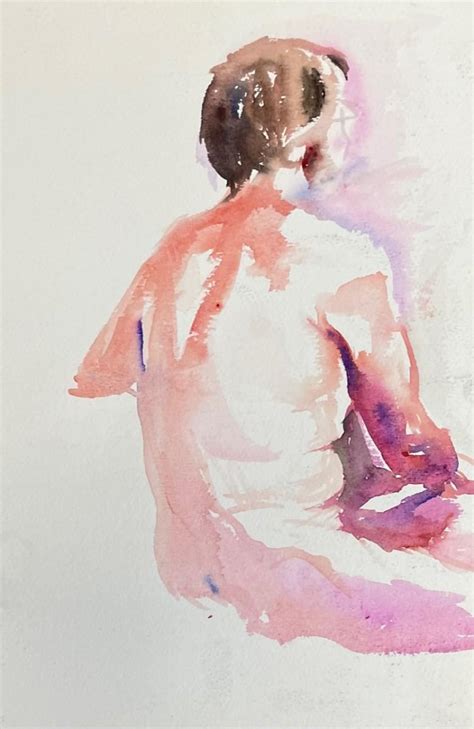 Female Erotic Nude Watercolor Sketch EstateSales Org
