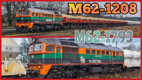 Pol Miedź Trans M62 1208 z mieszanym składem i M62 1793 Rudna