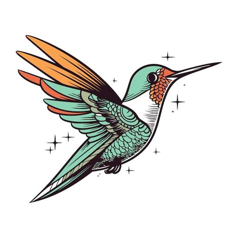 Premium Vector Hummingbird Vector Illustration Hand Drawn Hummingbird