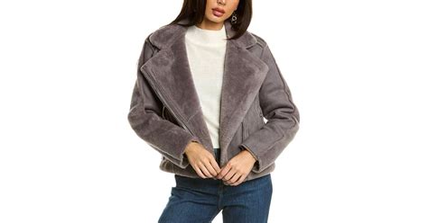 Adrienne Landau Faux Suede Fur Jacket In Gray Lyst