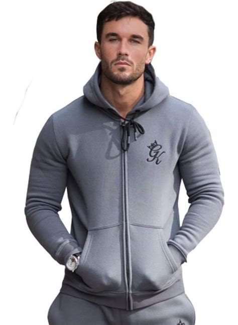 Gym King Tracksuit Zip Top Dark Grey