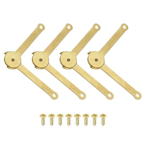 Uxcell Lid Support Hinge 27 X 03 Metal Lid Stay Hinge 180 Degree Rotatable Hinge Gold 4