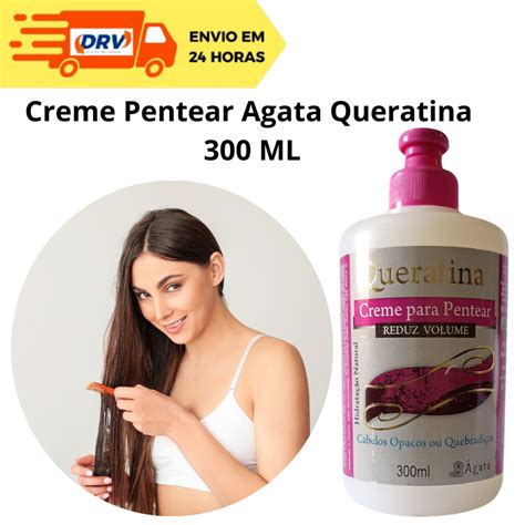 Creme De Pentear Agata Queratina 300 ML Creme Sem Enxágue Agata