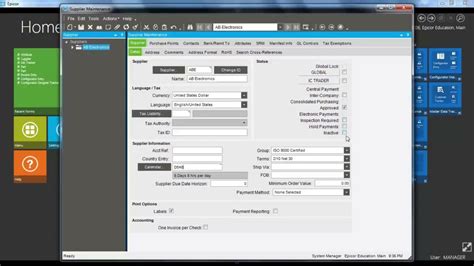 Supplier Maintenance Overview Epicor E10 Master Data Epicor Kinetic